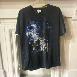 Men's Wolf Graphic Tee - Black
